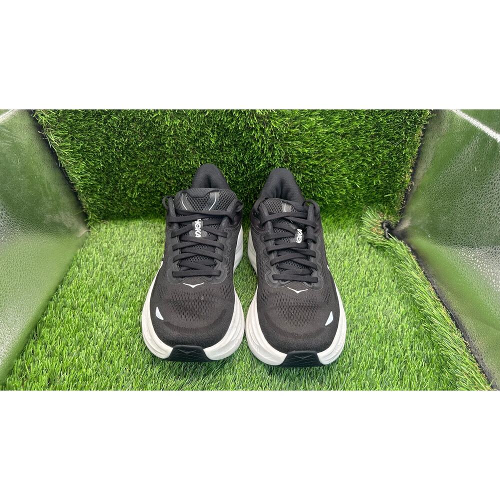 Hoka One One Bondi 9 1162014-BWHT Athletic Sneaker Womens 8.5D Black Knit Sports - Picture 4 of 12